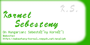 kornel sebesteny business card